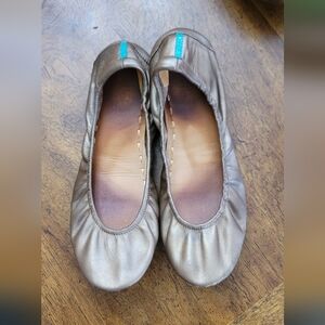Tieks Brown Gold Metallic Ballet Flats Size 10